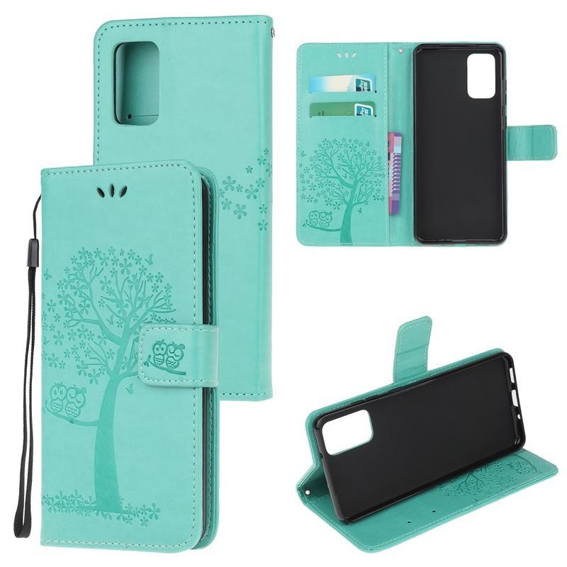 Tree PU kožené peněženkové pouzdro na mobil Samsung Galaxy Note 20/Note 20 5G - zelené