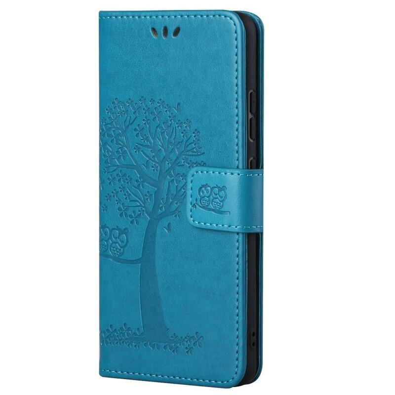 Tree PU kožené peněženkové pouzdro na mobil Xiaomi Redmi Note 11 Pro 4G - modré
