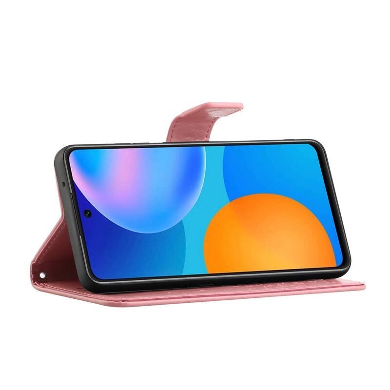 Tree PU kožené peněženkové pouzdro na mobil Xiaomi Redmi Note 11 Pro 4G - růžové