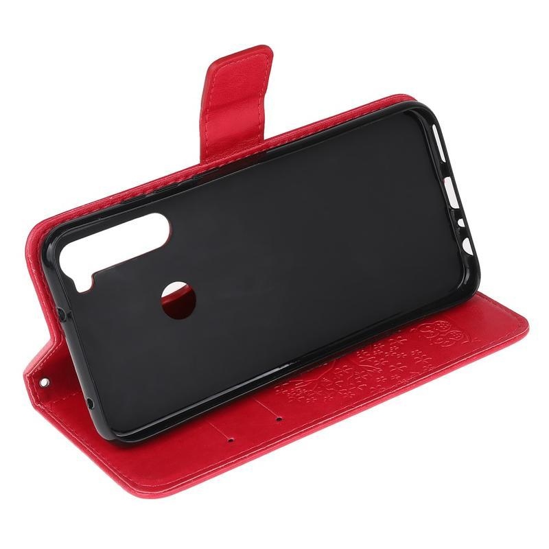 Tree PU kožené peněženkové pouzdro na mobil Xiaomi Redmi Note 8T - červené