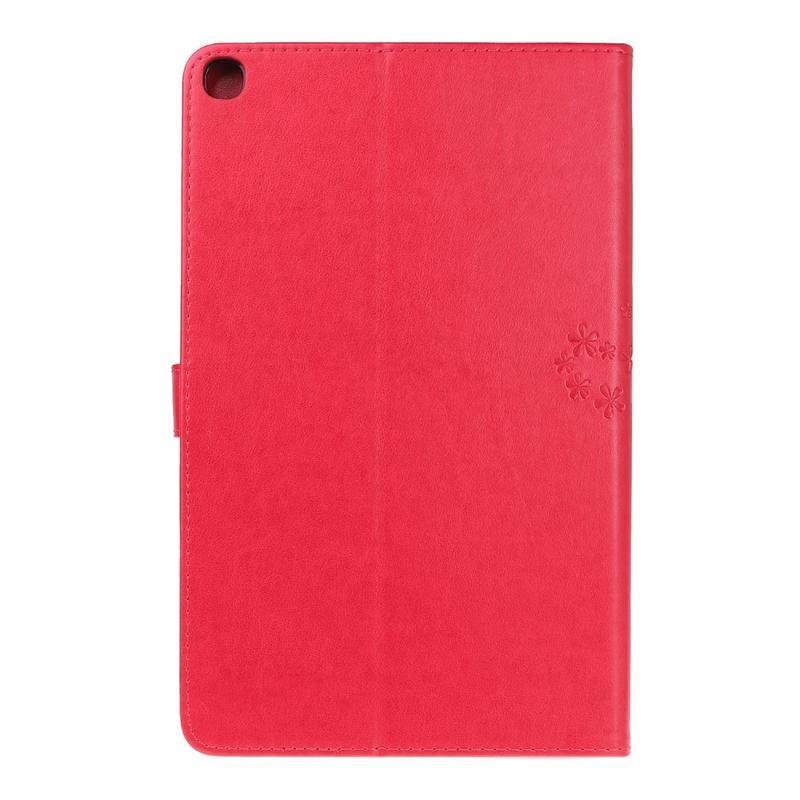 Tree PU kožené pouzdro pro tablet Samsung Galaxy Tab S6 Lite - červené