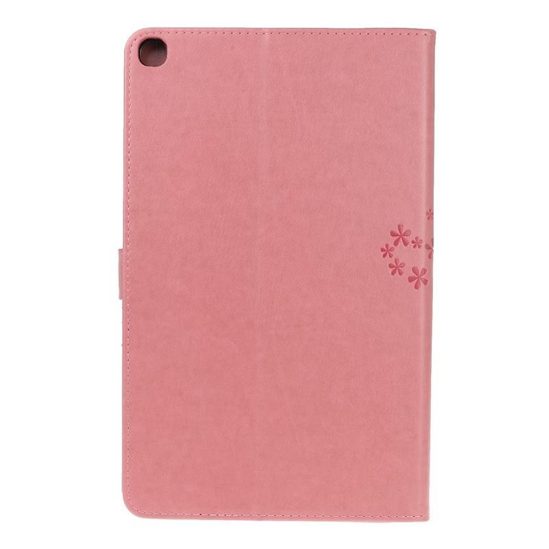 Tree PU kožené pouzdro pro tablet Samsung Galaxy Tab S6 Lite - růžové