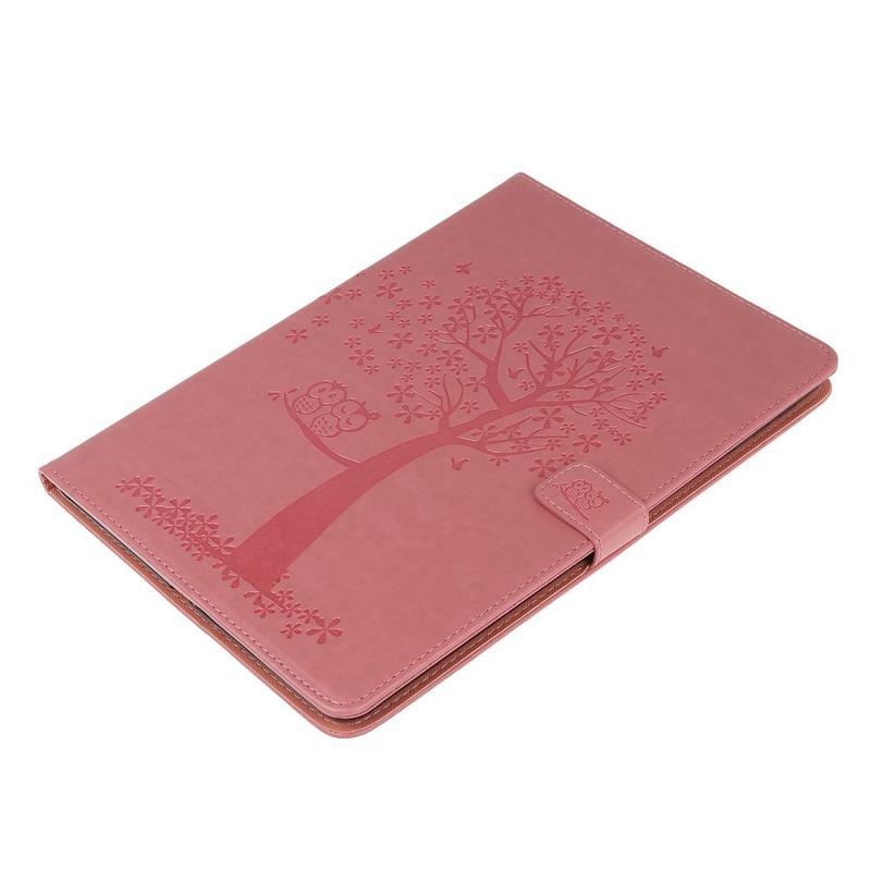 Tree PU kožené pouzdro pro tablet Samsung Galaxy Tab S6 Lite - růžové