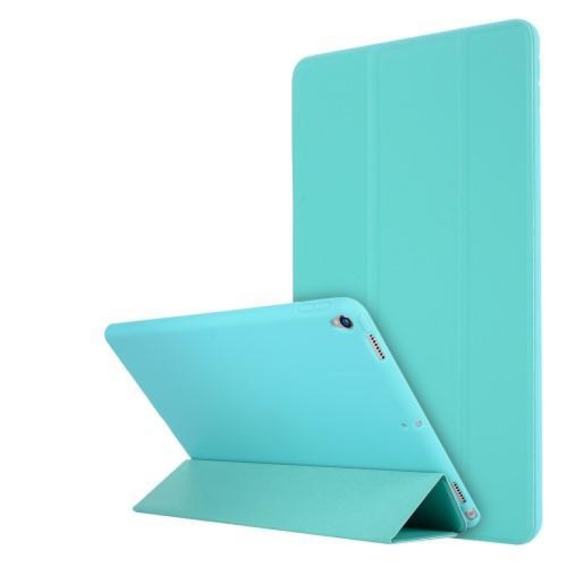 Trifold polohovací PU kožené pouzdro na iPad Pro 10.5 - azurové
