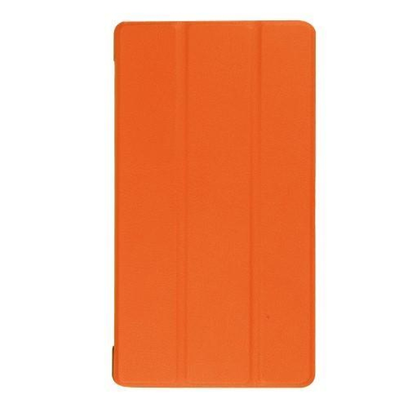Trifold polohovatelné PU kožené pouzdro na Lenovo Tab 7 Essential (2017) - oranžové