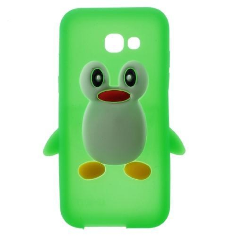 Tučňák 3D silikonový obal na Samsung Galaxy A3 (2017) - zelený