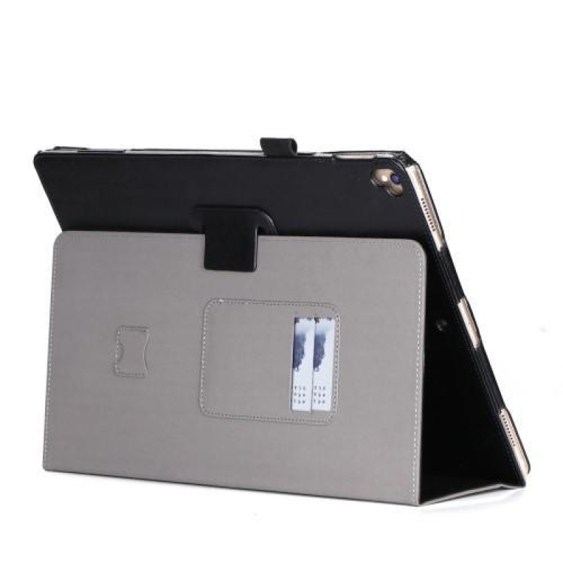 Two-point PU kožené pouzdro s dělenou chlopní na iPad Pro 12.9 - černé