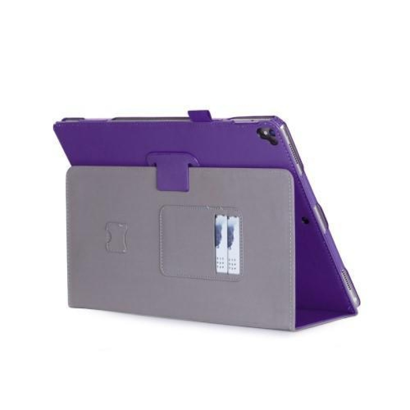 Two-point PU kožené pouzdro s dělenou chlopní na iPad Pro 12.9 - fialové