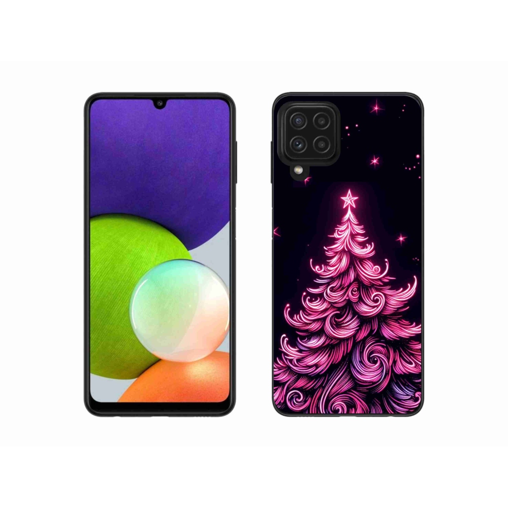 Gelový kryt mmCase na Samsung Galaxy A22 4G - neonový vánoční stromek 2