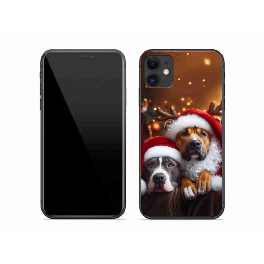 Gelový kryt mmCase na iPhone 11 - vánoční psi
