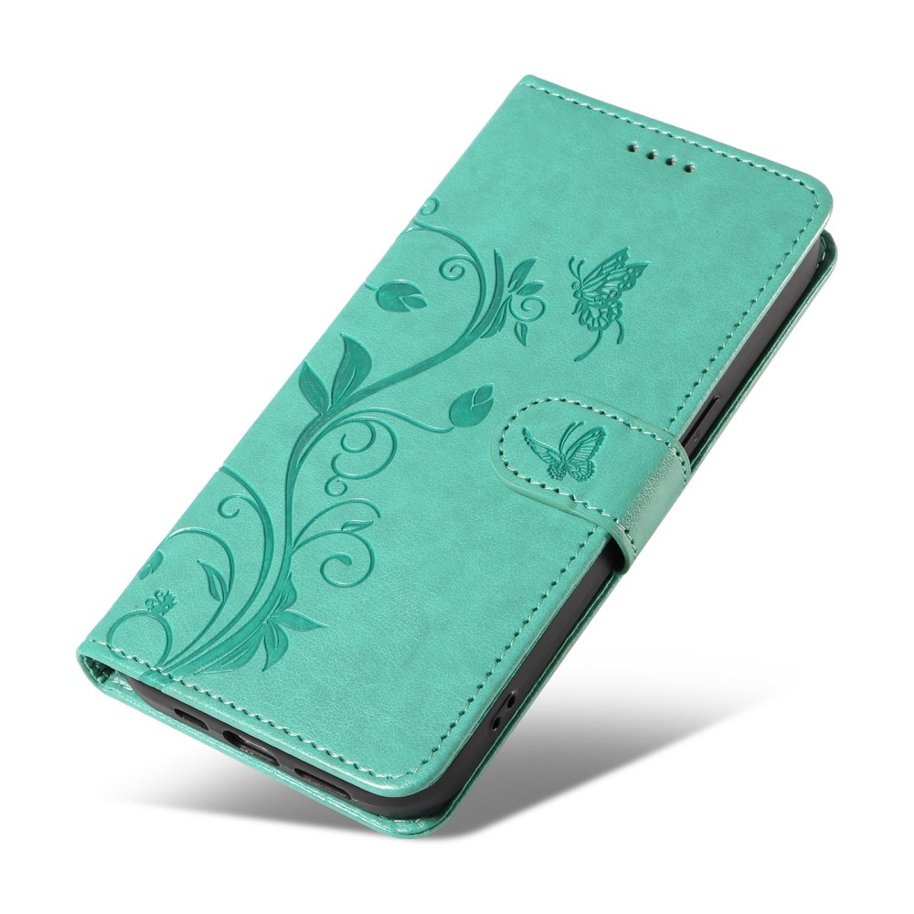 Flowers knížkové pouzdro na Xiaomi Redmi Note 13 Pro 4G/Poco M6 Pro - modrozelené