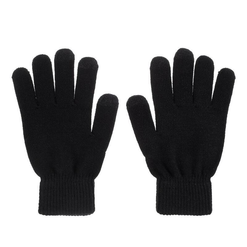 Univerzální dotykové zimní rukavice na mobil - černé