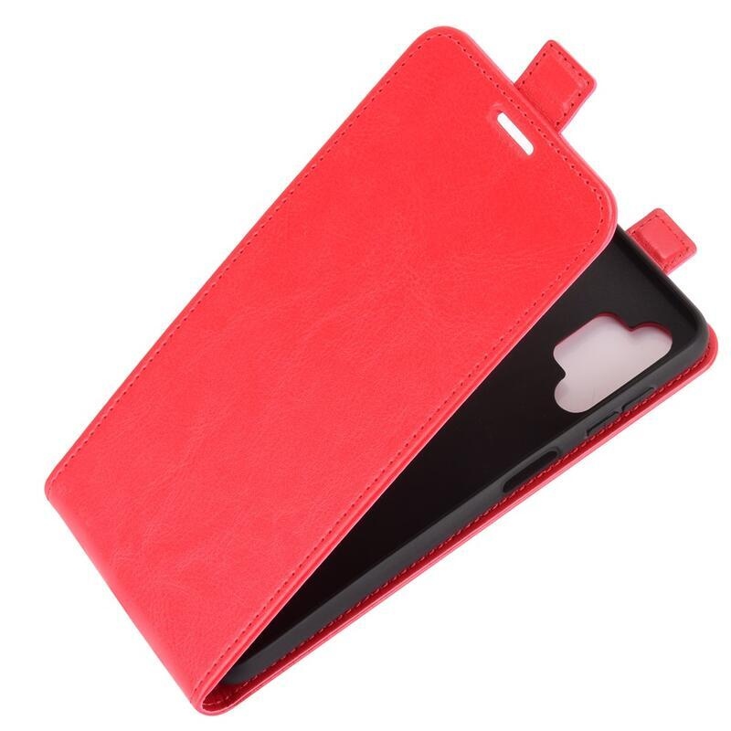Vertical PU kožené flipové pouzdro na mobil Samsung Galaxy A32 5G - červené
