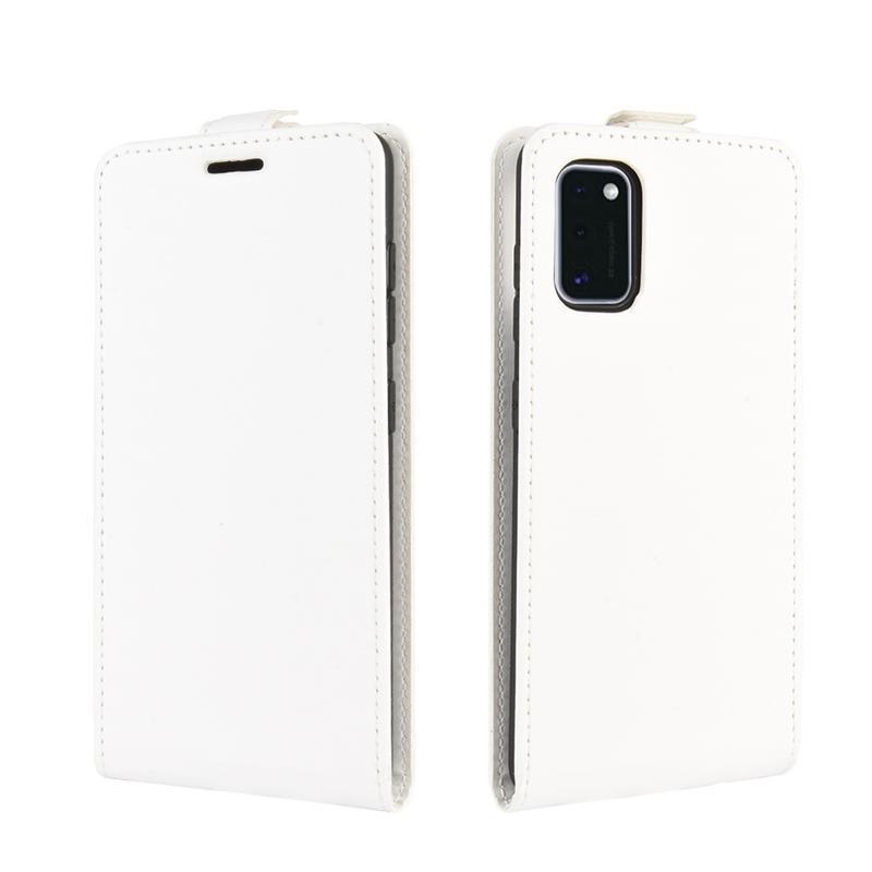 Vertical PU kožené flipové pouzdro na mobil Samsung Galaxy A41 - bílé