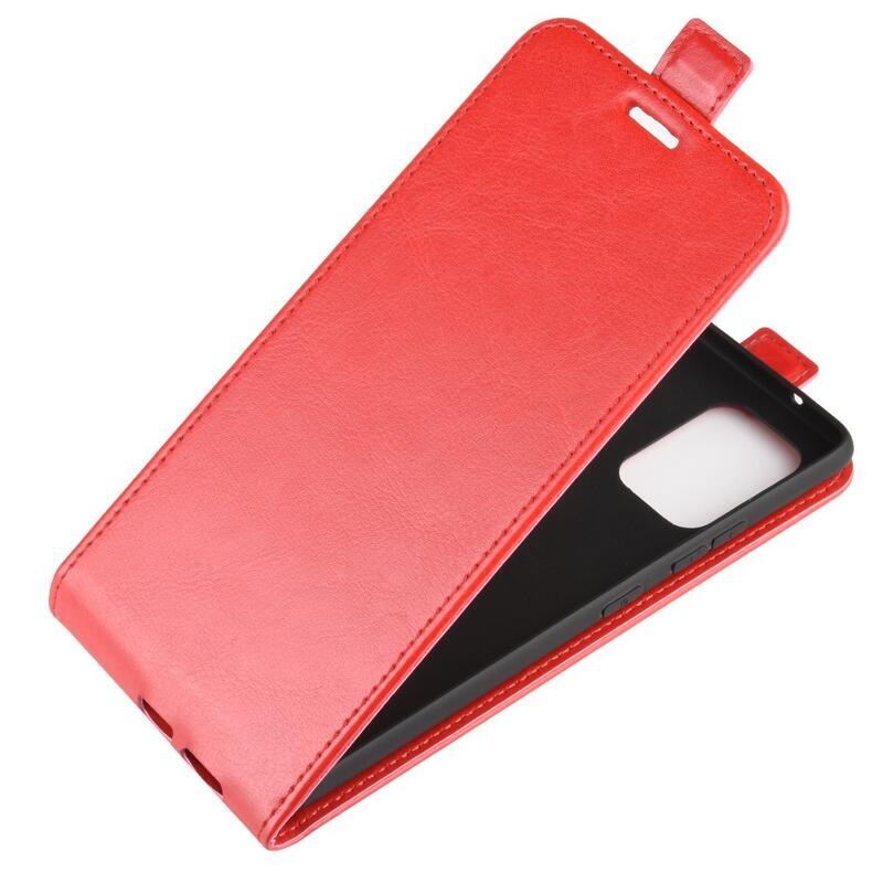 Vertical PU kožené flipové pouzdro na mobil Samsung Galaxy S10 Lite - červené