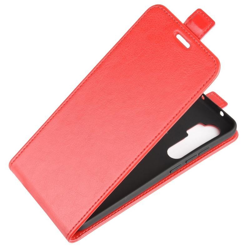 Vertical PU kožené flipové pouzdro na mobil Xiaomi Mi Note 10 Lite - červené