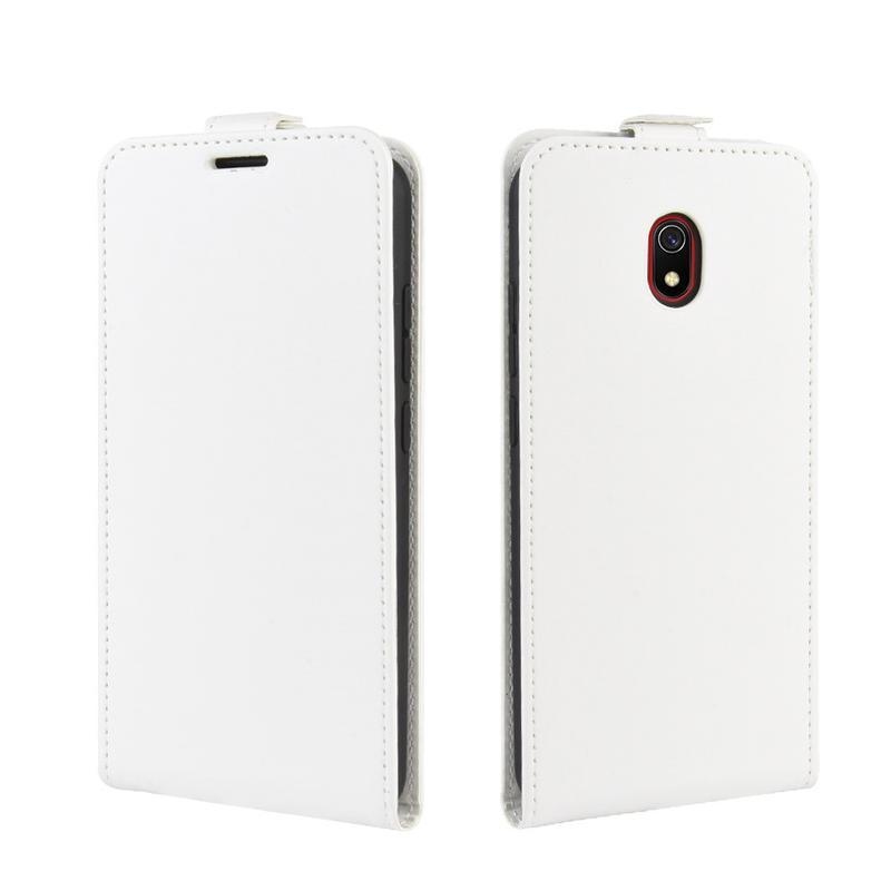 Vertical PU kožené flipové pouzdro na mobil Xiaomi Redmi 8A - bílé