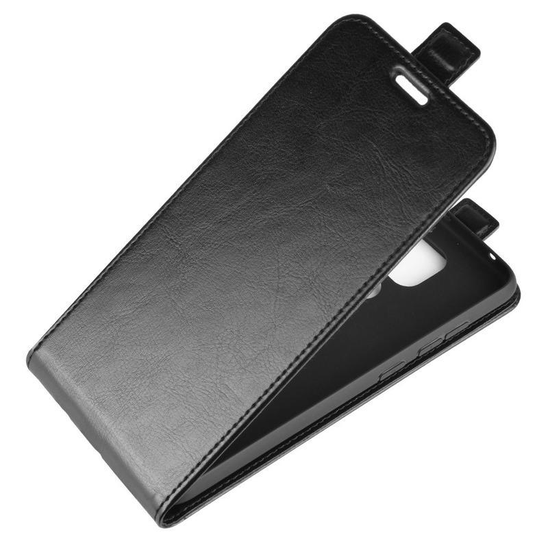 Vertical PU kožené flipové pouzdro na mobil Xiaomi Redmi Note 9 - černé