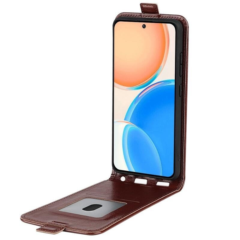 Vertical PU kožené peněženkové pouzdro na mobil Honor X8 - hnědé