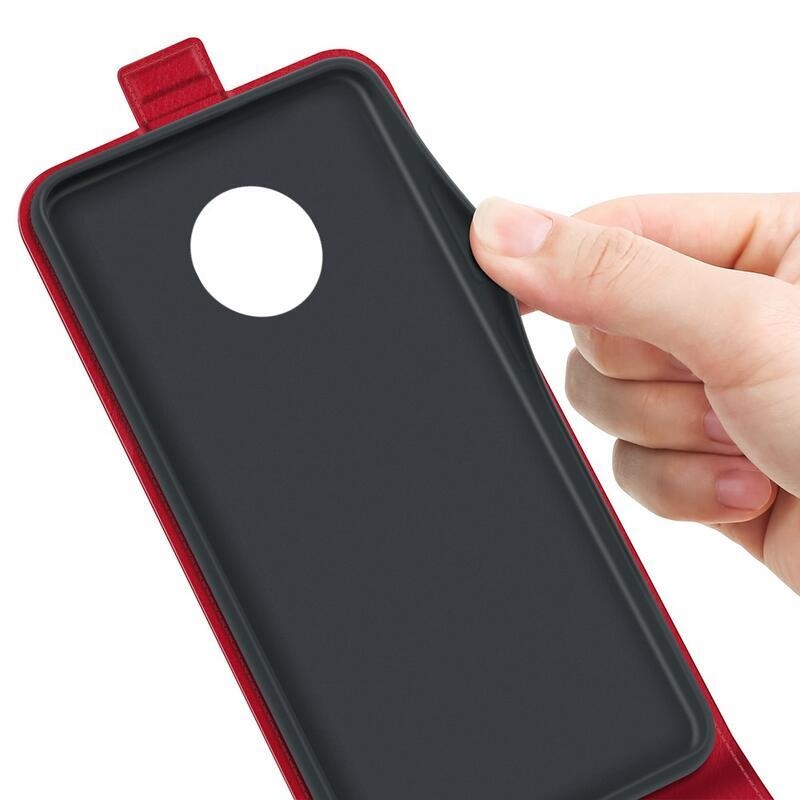 Vertical PU kožené peněženkové pouzdro na mobil Nokia G50 - červené
