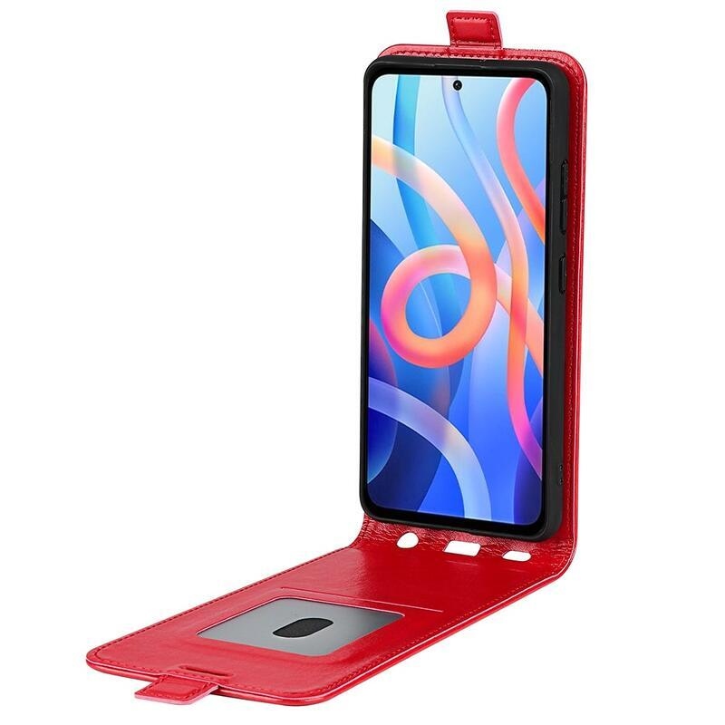Vertical PU kožené peněženkové pouzdro na mobil Xiaomi Poco M4 Pro 5G/Redmi Note 11S 5G - červené