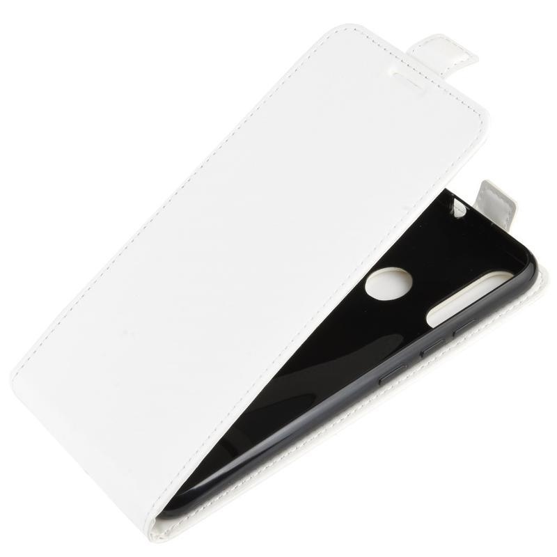 Vertical PU kožené pouzdro na mobil Motorola Moto E6 Plus - bílé