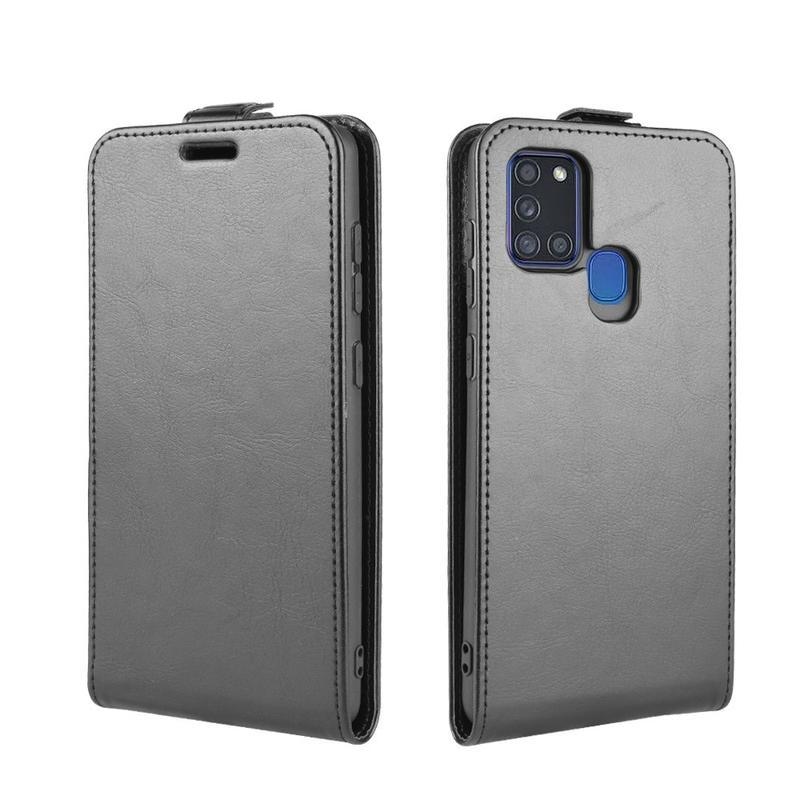 Vertical PU kožené pouzdro na mobil Samsung Galaxy A21s - černé