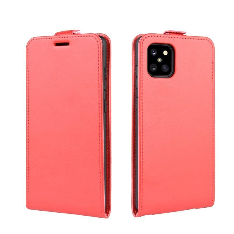 Vertical PU kožené pouzdro na mobil Samsung Galaxy Note 10 Lite - červené