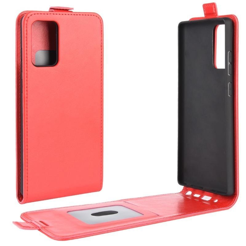 Vertical PU kožené pouzdro na mobil Samsung Galaxy Note 20/Note 20 5G - červené