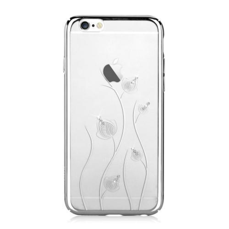 Voun plastový obal s krystaly na iPhone 6 Plus a 6s Plus - stříbrný