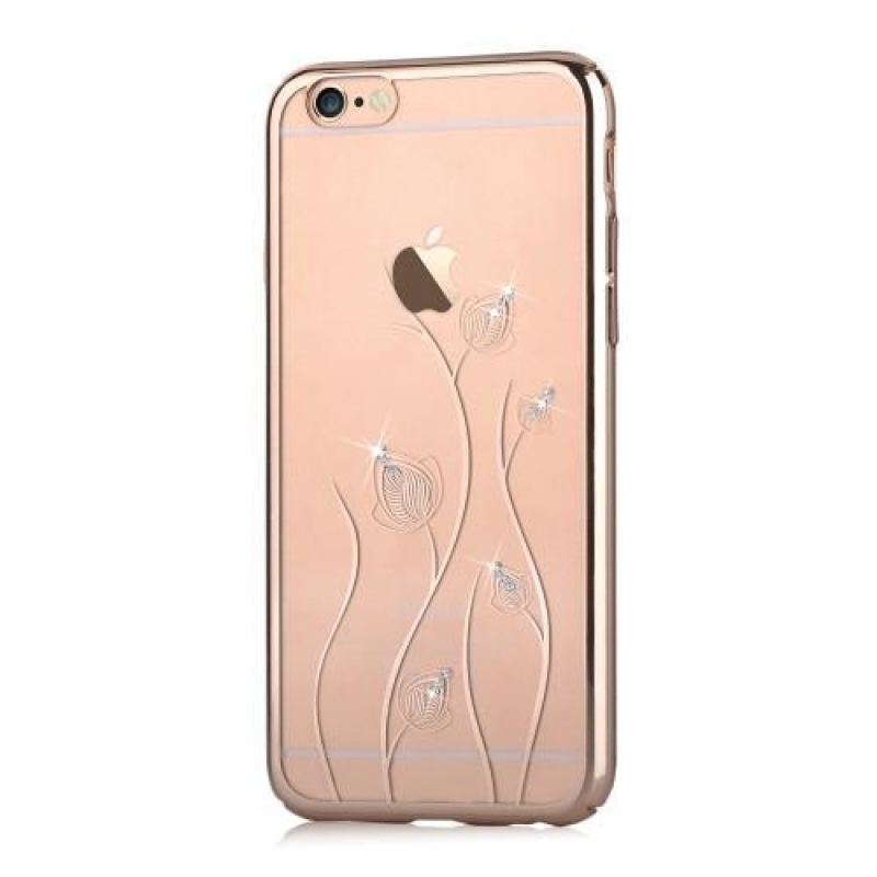 Voun plastový obal s krystaly na iPhone 6 Plus a 6s Plus - zlatý