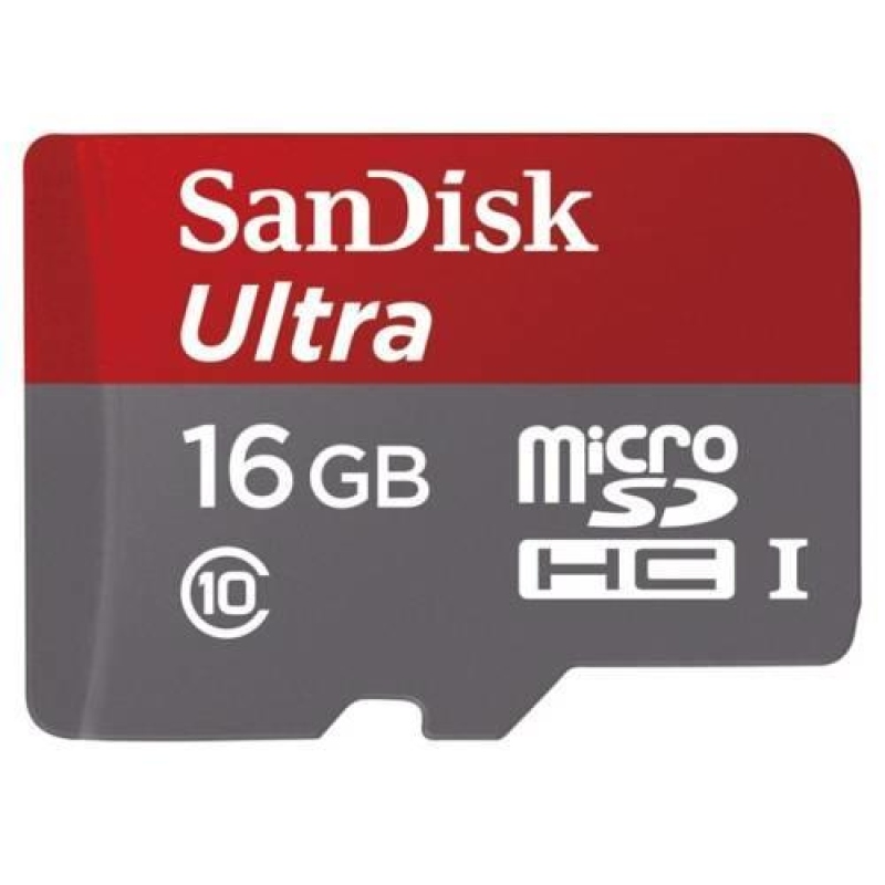Vysokorychlostní paměťová karta SanDisk Ultra microSDHC 16 GB 98 MB/s Class 10 UHS-I, Android včetně SD adaptéru