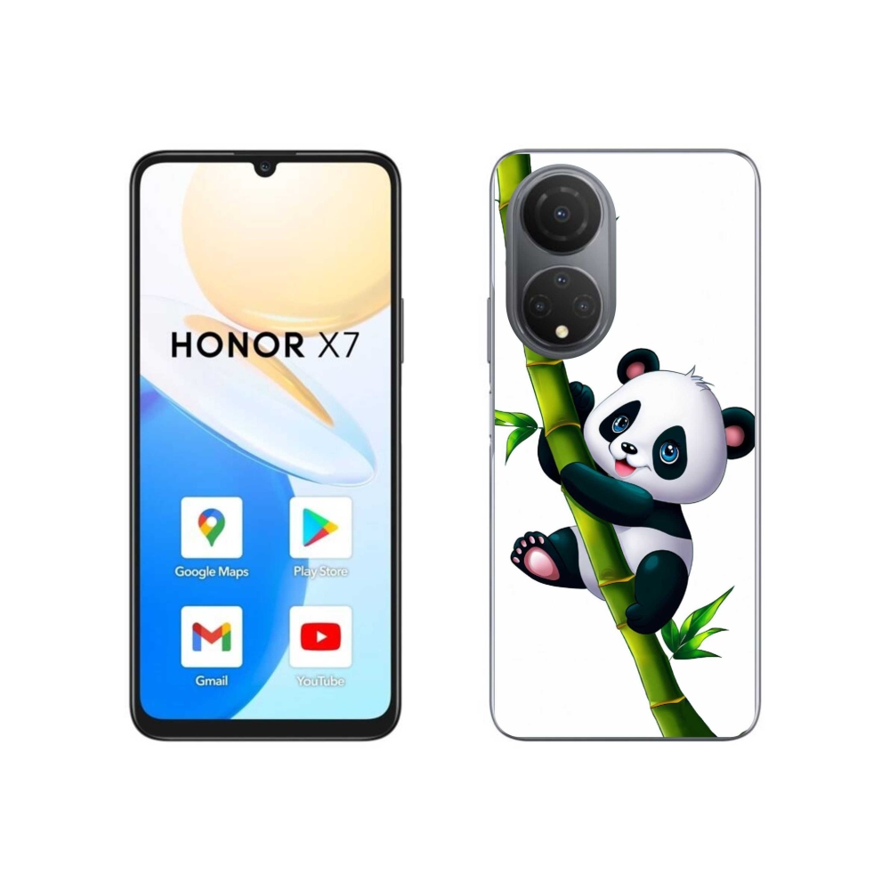 Gelový kryt mmCase na Honor X7 - panda na bambusu