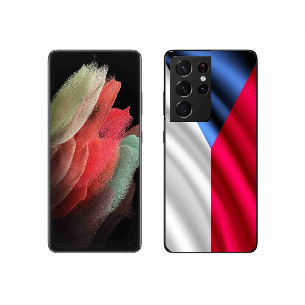 Gelový kryt mmCase na mobil Samsung Galaxy S21 Ultra 5G - česká vlajka