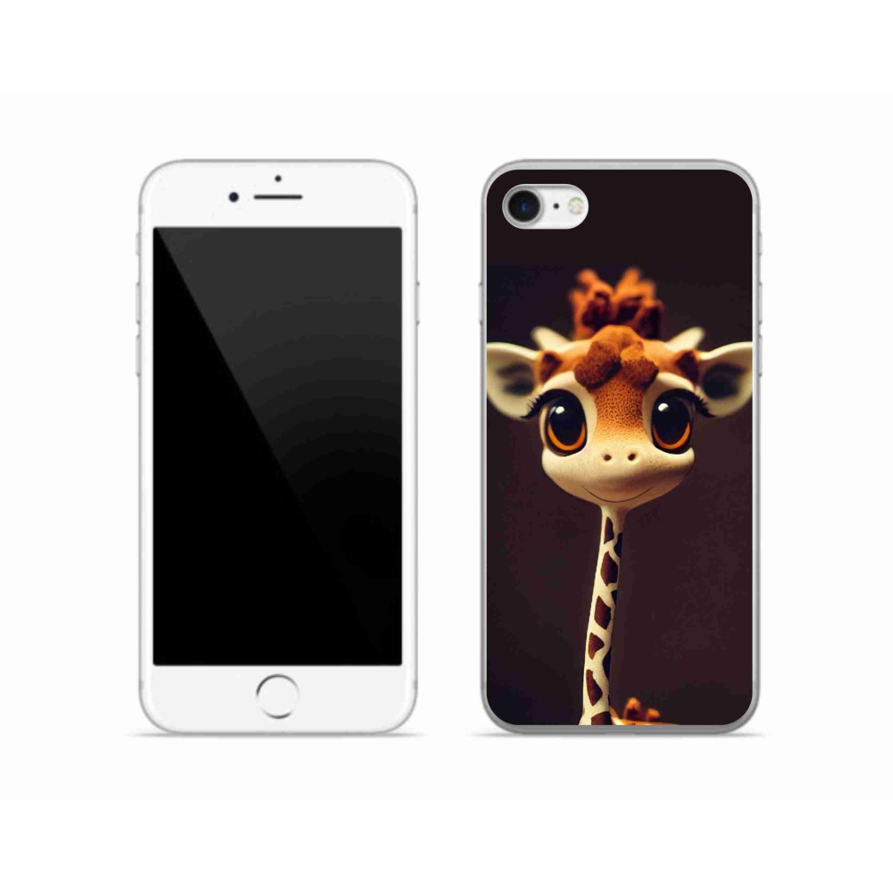 Gelový kryt mmCase na iPhone SE (2020) - malá žirafa