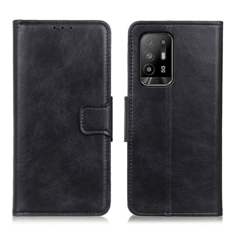 Wallet PU kožené peněženkové pouzdro na mobil Oppo Reno 5 Z 5G - černé