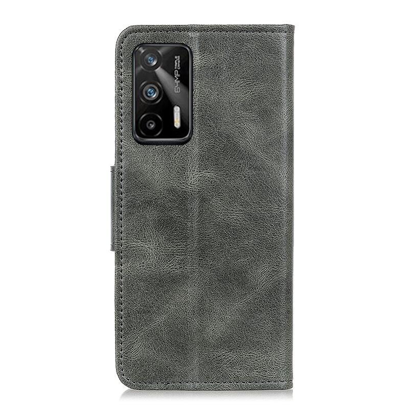 Wallet PU kožené peněženkové pouzdro na mobil Realme GT 5G - černozelené