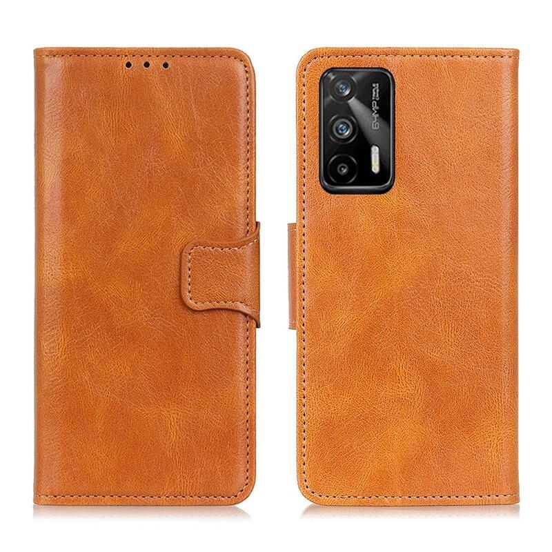 Wallet PU kožené peněženkové pouzdro na mobil Realme GT 5G - hnědé