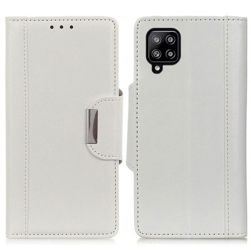 Wallet PU kožené peněženkové pouzdro na mobil Samsung Galaxy A22 4G - bílé