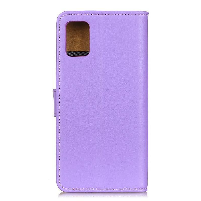 Wallet PU kožené peněženkové pouzdro na mobil Samsung Galaxy A51 - fialové