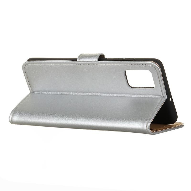 Wallet PU kožené peněženkové pouzdro na mobil Samsung Galaxy M31s - stříbrné