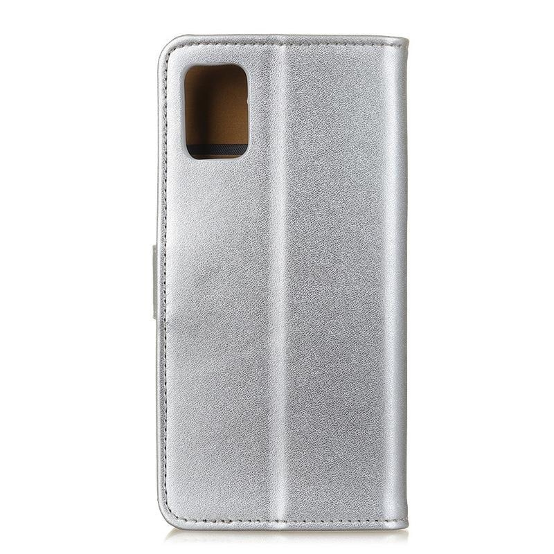 Wallet PU kožené peněženkové pouzdro na mobil Samsung Galaxy M31s - stříbrné