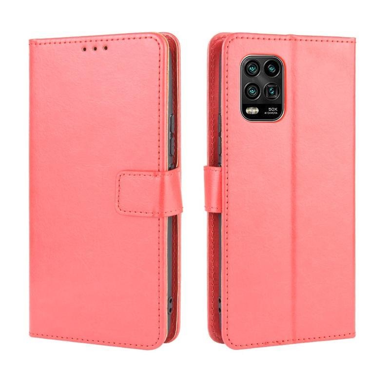 Wallet PU kožené peněženkové pouzdro na mobil Xiaomi Mi 10 Lite - červené