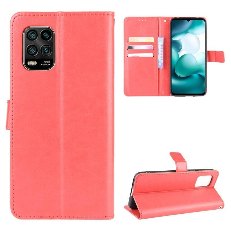 Wallet PU kožené peněženkové pouzdro na mobil Xiaomi Mi 10 Lite - červené