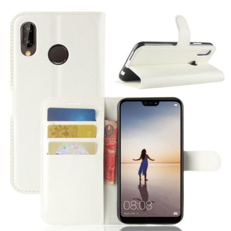 Wallet PU kožené pouzdro na Huawei P20 Lite - bílé