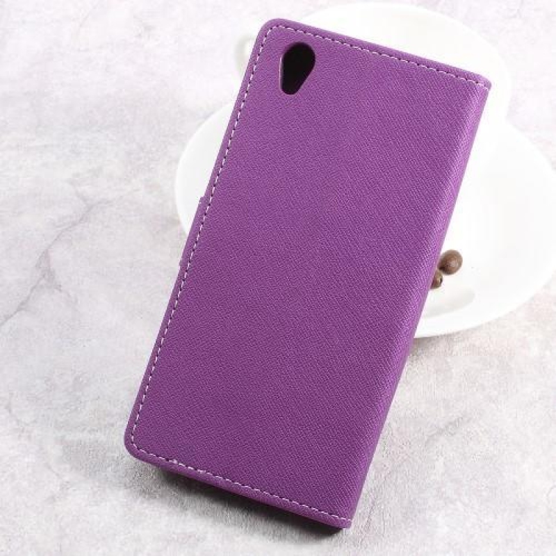 Wallet PU kožené pouzdro pro mobil Sony Xperia L1 - fialové