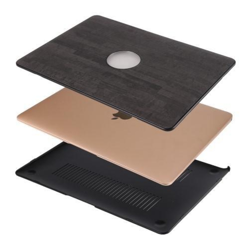 Woody plastový obal potažený PU kůží na MacBook Air 13.3 - černý