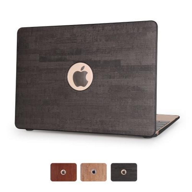 Woody plastový obal potažený PU kůží na MacBook Air 13.3 - černý