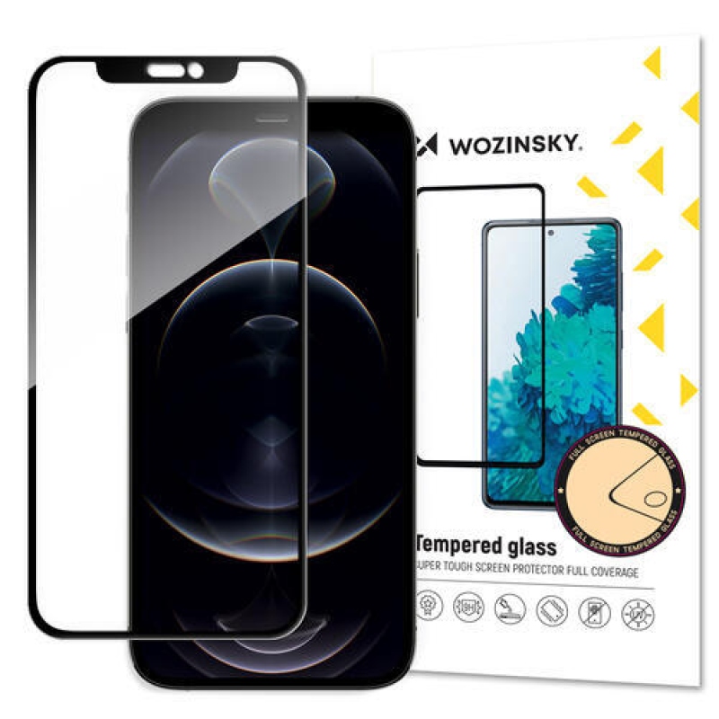 Wozinsky celoplošné tvrzené sklo na mobil iPhone 14 Plus/13 Pro Max - černé