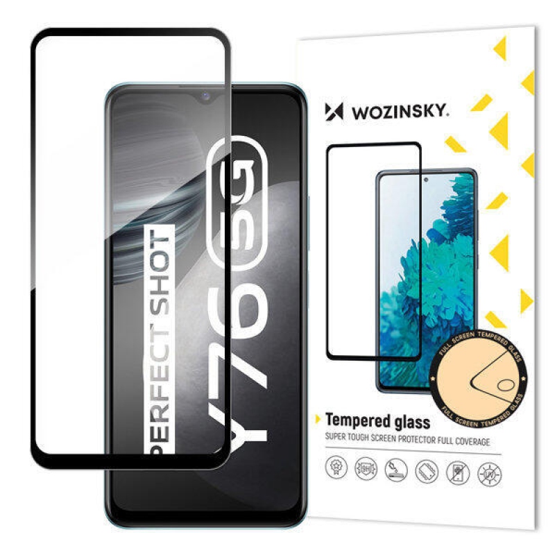 Wozinsky celoplošné tvrzené sklo na mobil Vivo Y76 5G - černé